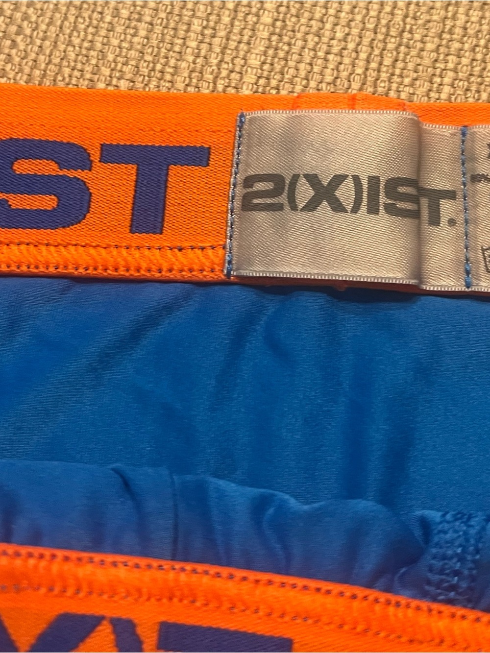 2xist Blue Briefs with Orange Waistband - Picture 3 of 7